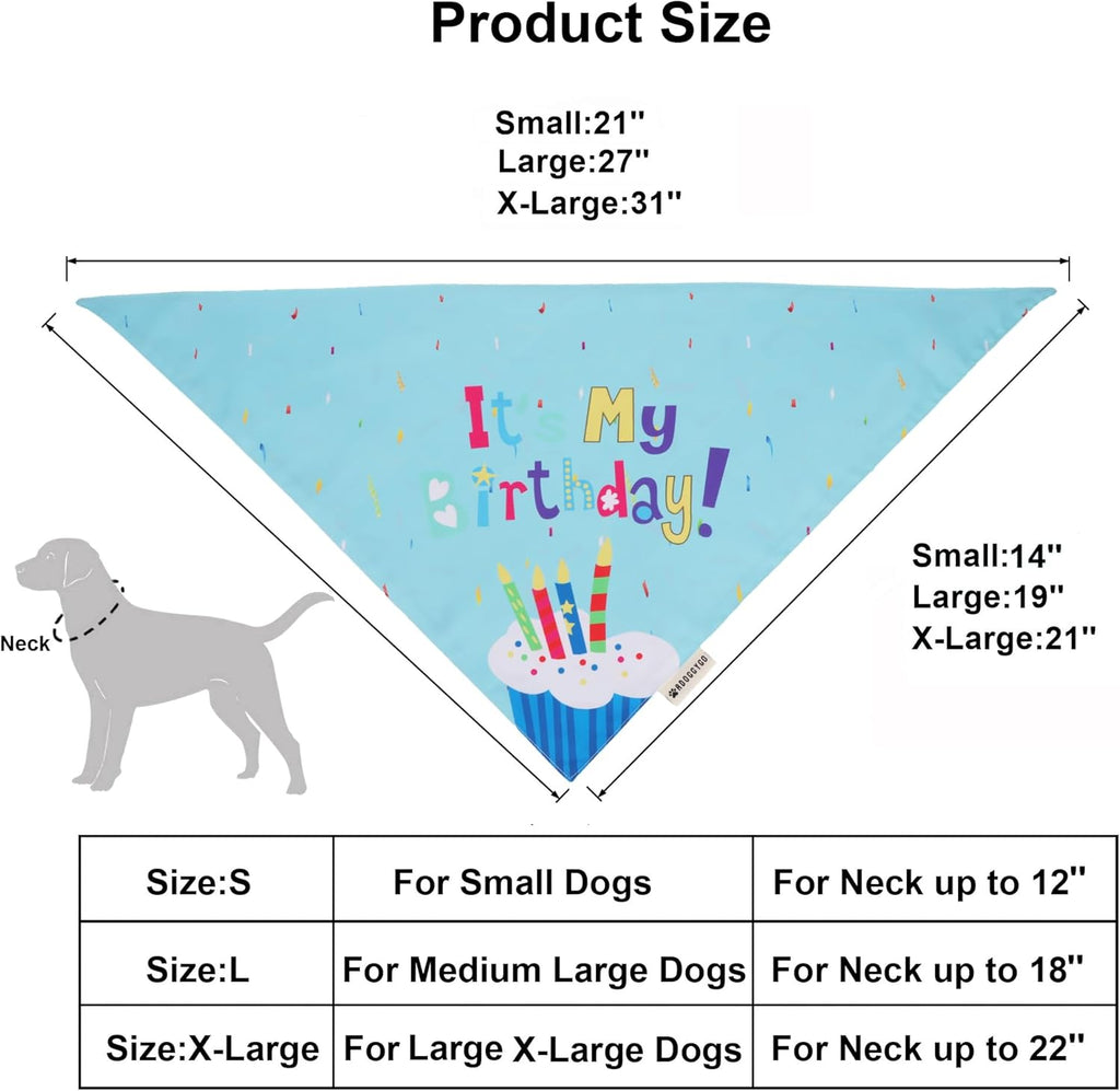 Dog Birthday Hat, Blue Birthday Boy Bandana with Bow Tie, Large | 3 Sizes, It'S My Birthday Dog Bandana, Colorful Pom Pom Hat, Bow Tie & Age Numbers for Medium Large Dogs