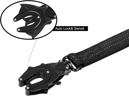 Relfective Dog Leash for Medium Large Dogs,No-Bungee Design,6Ft | with Padded Handle,Quick-Release Metal Clasp ,6Ft Length for Medium Large Dogs,Black