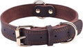 Leather Dog Collar Genuine Cute for Small Dogs(S:0.8" Wide 13.4-15.8" Neck) | All-Day Comfort for Daily Walks and Outdoor Trips, Sturdy Metal Buckle for Long-Term Use, D-Ring for Leash, Easy Clean